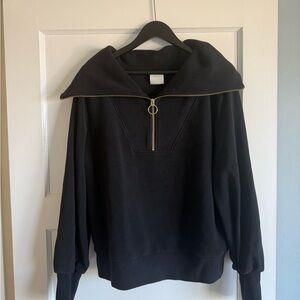 Varley Black Zip-Up Sweater